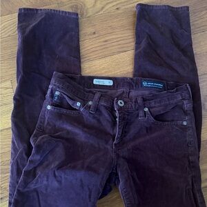 Ag Adriano Goldschmied Women's Skinny Corduroy Jeans in Deep Plum